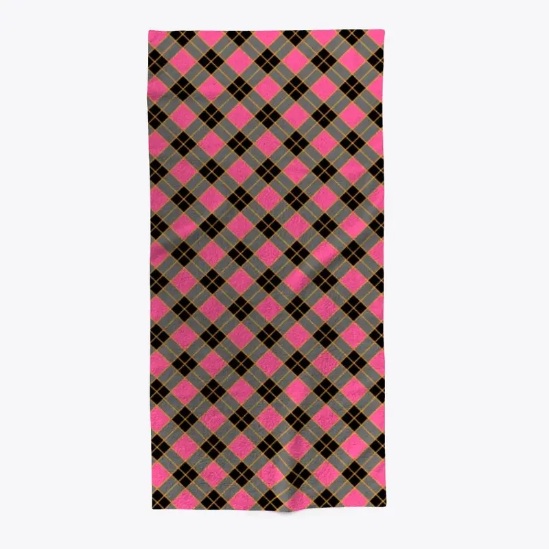 Plaid Checkered Pattern In Pink And Gray