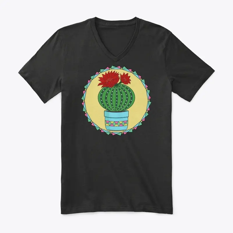 Cactus Plant In Blue Pot