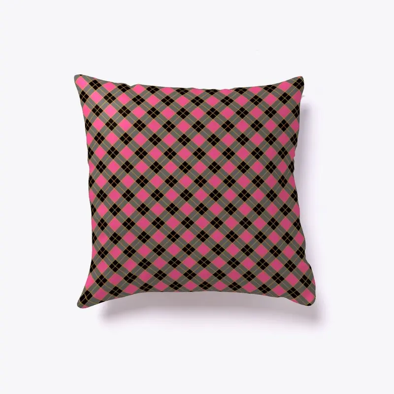 Plaid Checkered Pattern In Pink And Gray