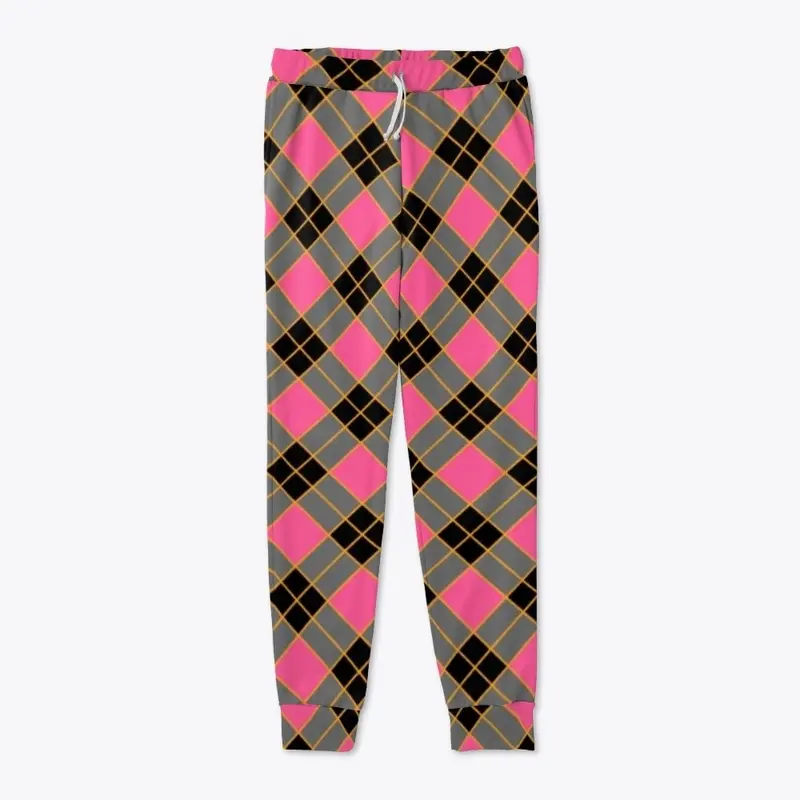 Plaid Checkered Pattern In Pink And Gray