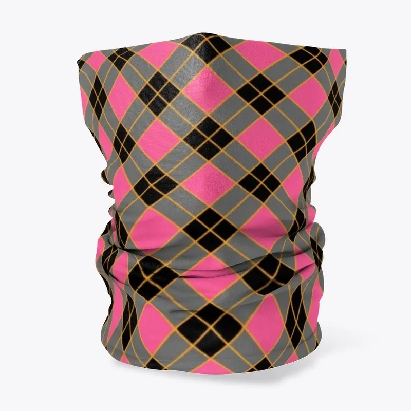 Plaid Checkered Pattern In Pink And Gray