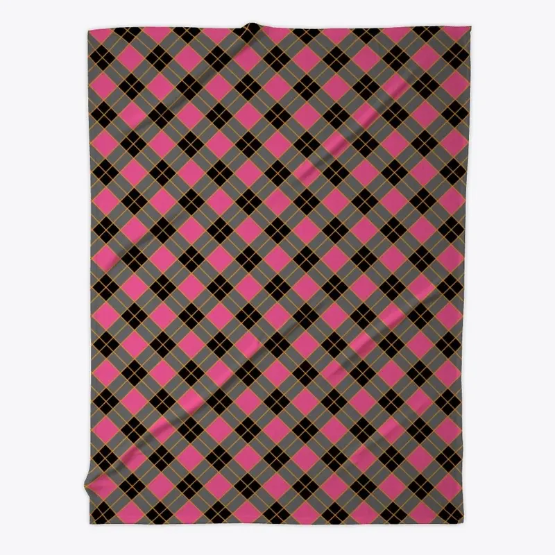 Plaid Checkered Pattern In Pink And Gray