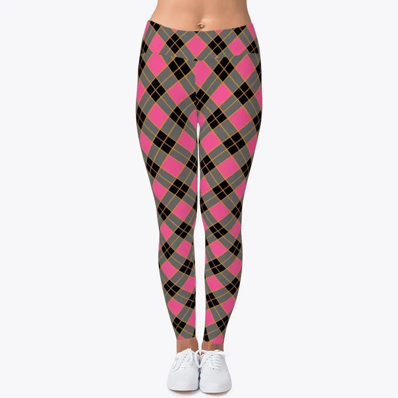 Plaid Checkered Pattern In Pink And Gray