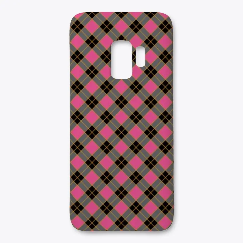 Plaid Checkered Pattern In Pink And Gray