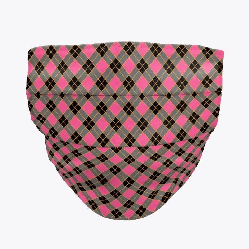 Plaid Checkered Pattern In Pink And Gray