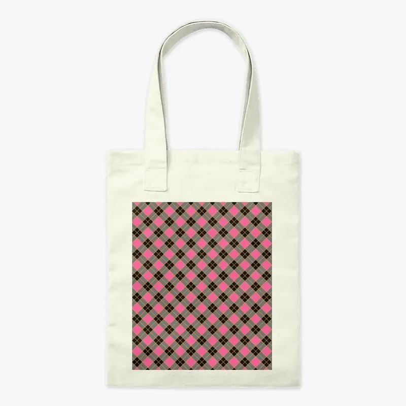 Plaid Checkered Pattern In Pink And Gray