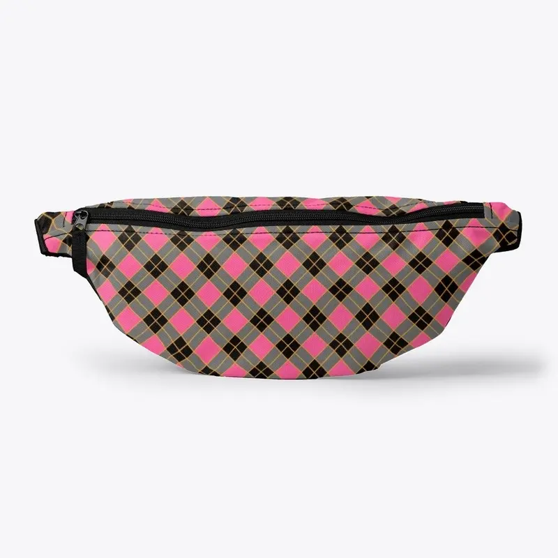 Plaid Checkered Pattern In Pink And Gray