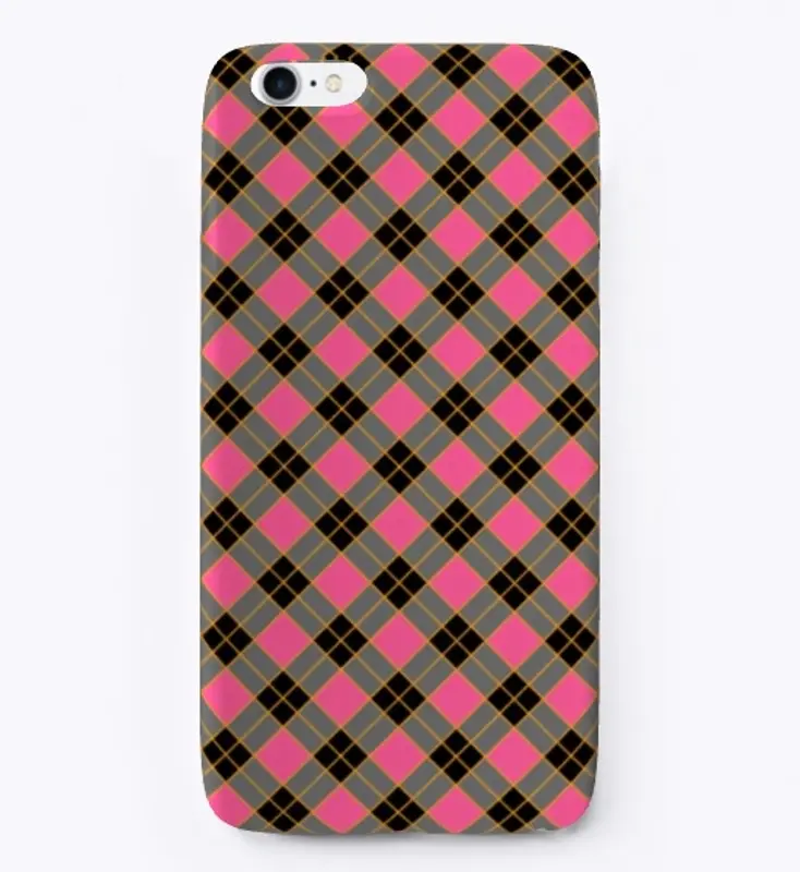 Plaid Checkered Pattern In Pink And Gray