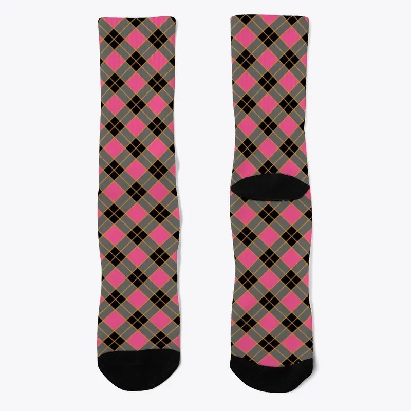 Plaid Checkered Pattern In Pink And Gray