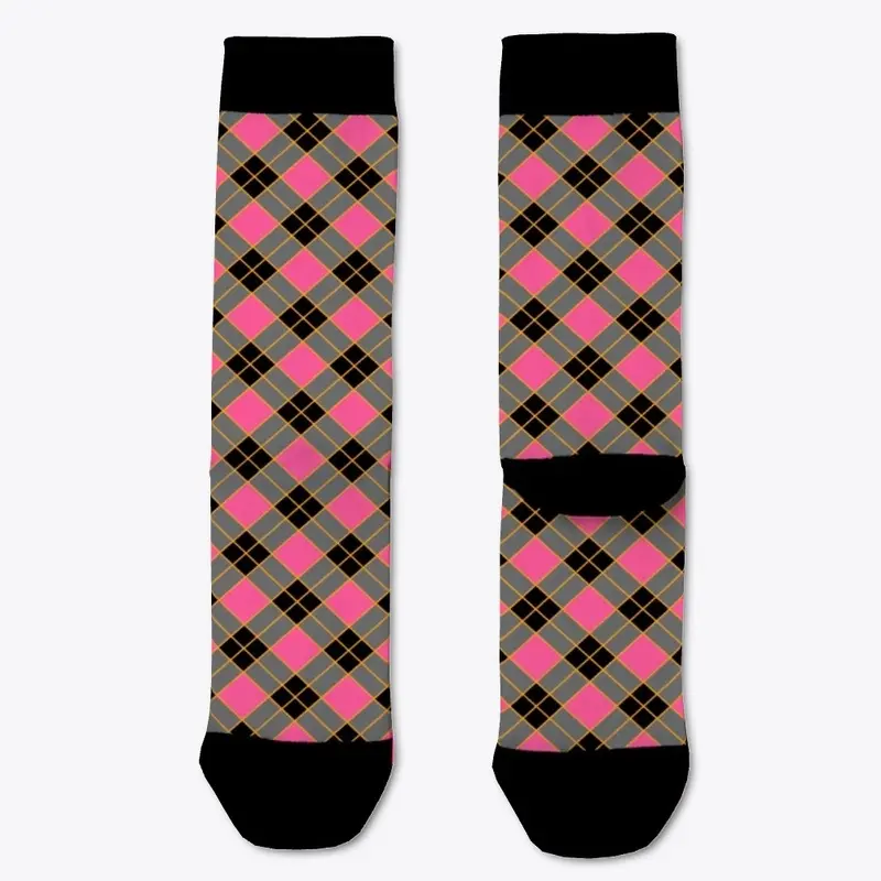 Plaid Checkered Pattern In Pink And Gray